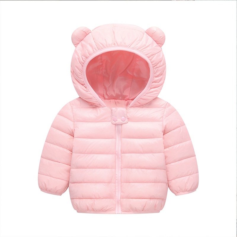Winter children's down cotton-padded clothes, light and thin, small and medium-sized children's down cotton-padded clothes, cute cotton-padded jackets for babies' ears Item Picture