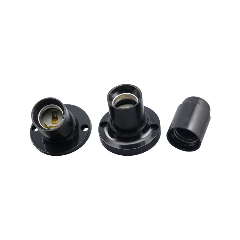 Black bakelite E27 Russian lamp cap ceramic core bakelite Russian screw-type lamp cap is exported to the Central and Eastern European market Application Scenario