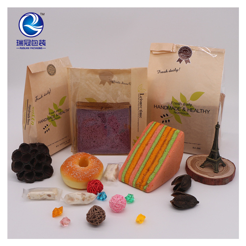 Spot Kraft Paper Bags Bread Baking Bags Food Packaging Paper Bags To Sample Custom Wholesale Factory Direct Sales details Picture