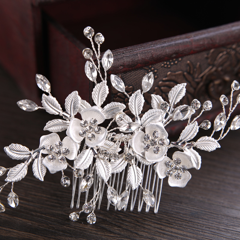 2018 New style leaf hair combs, cross-border export bestsellers, handcrafted flower bride headwear, hair accessories, bride accessories wholesale pic 11