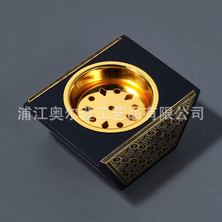 2023 New Middle East Religious High-Grade Wood Patch Metal Incense Burner Crafts Aromatherapy Container Source Factory details Picture