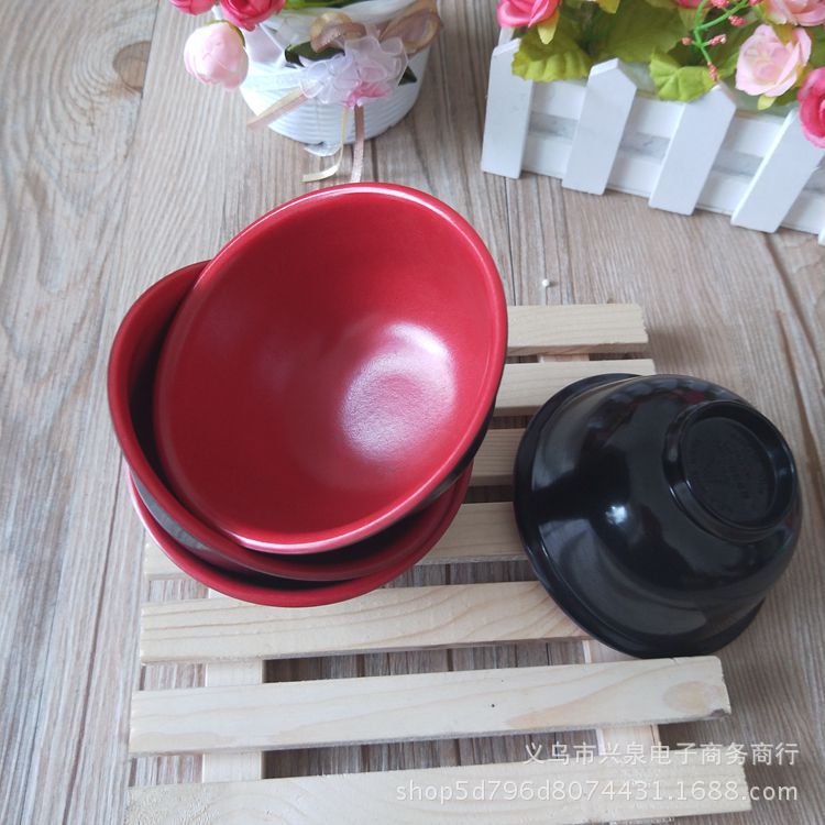 【 Zone 3-9 】2701 Red Bowl 600 per box, one yuan, Two yuan, Small Bowl, Melamine Bowl, Small Red Bowl, Hot Pot Bowl, Two-color Bowl, one yuan Tableware details Picture
