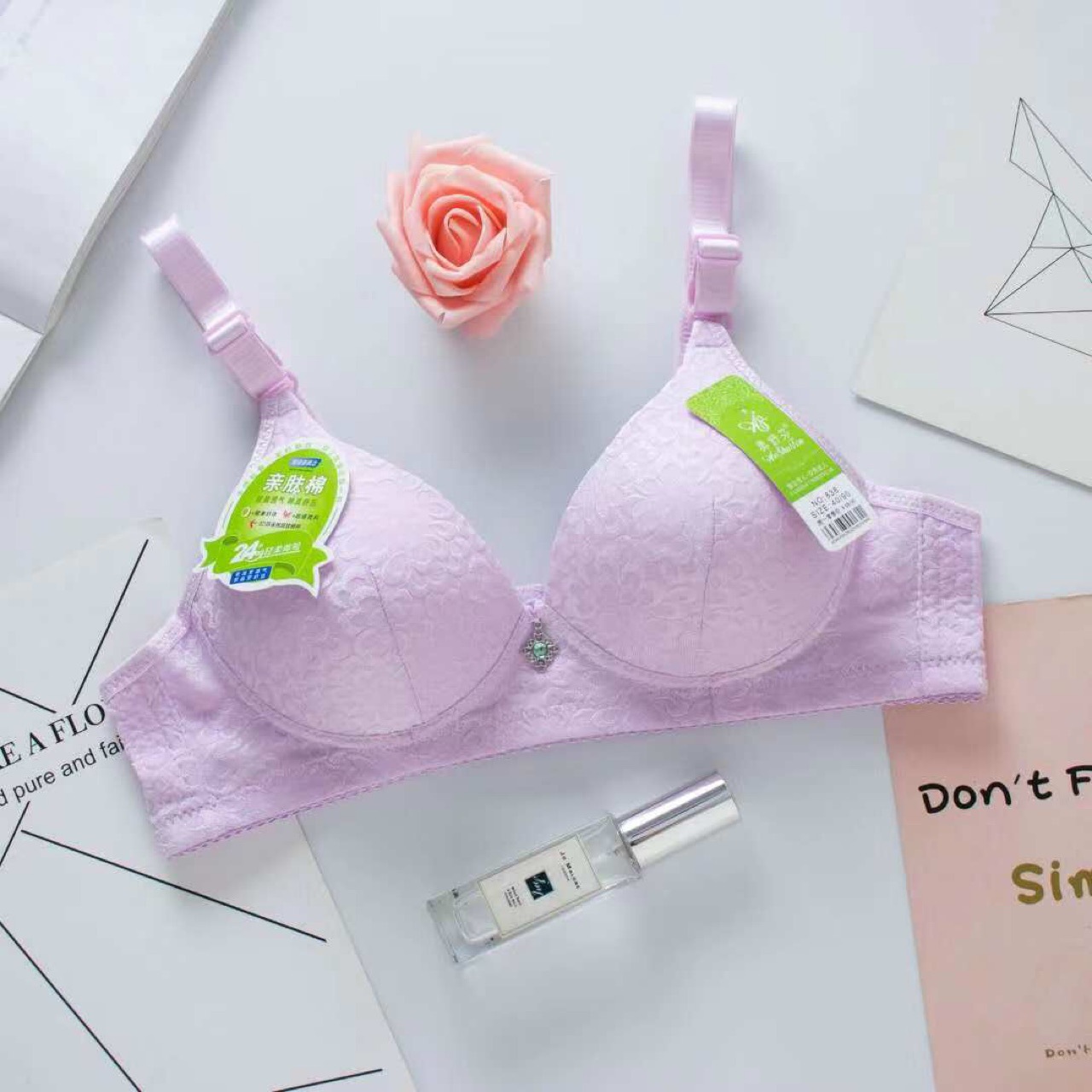 Olshufen 838# Breathable Soft t Delicate Jacquard skin-friendly cotton bra Specification image