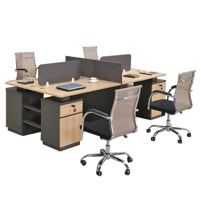 办公室板式四/简约员工位办白底实物图