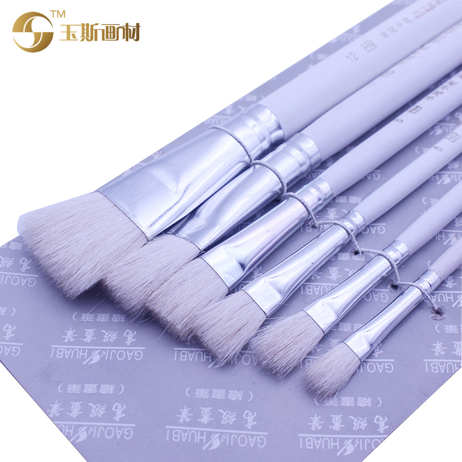 Manufacturers Direct Sales Of Sheep Tail Flat Oil Paintbrush High-Grade Wool Oil Paintbrush High-Grade Paintbrush Series Wholesale Item Picture