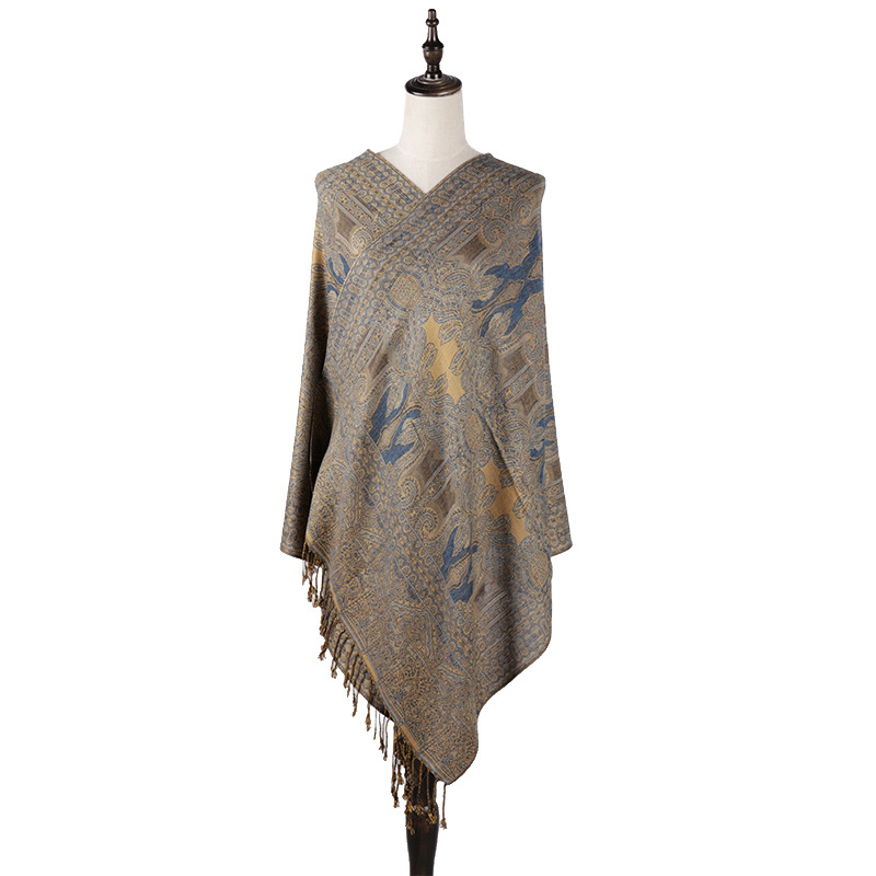 One-piece consignment of Liu 'an scarves for autumn and winter, new Bohemian ethnic style, long cashew nut jacquard scarves, air conditioner shawls, women's wholesale factory direct sales Item Picture