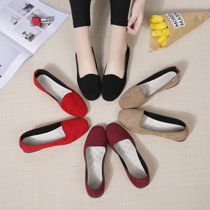 2021 Fashion square-toed comfortable large-sized women's shoes, lazy shoes, flat women's single shoes, bestsellers on AliExpress, large-sized 43 Specification image