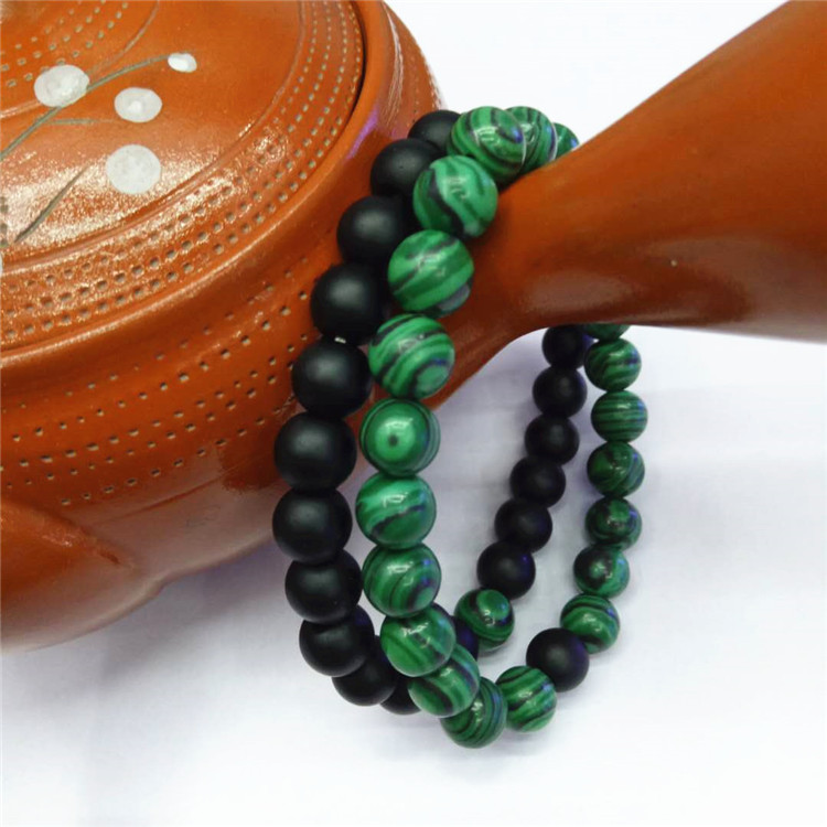 Factory direct sales of malachite black frosted crystal bracelets, couple bracelet sets, DIY natural stone bracelets wholesale Item Picture
