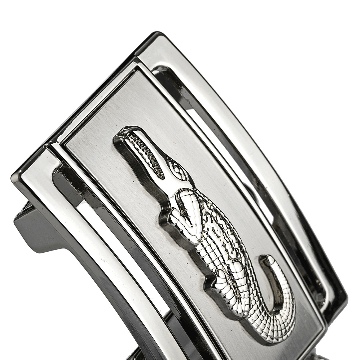 Men's toothless automatic buckle belt buckle waistband head without holes, toothless crocodile elephant alloy waistband head 3.8cm Item Picture