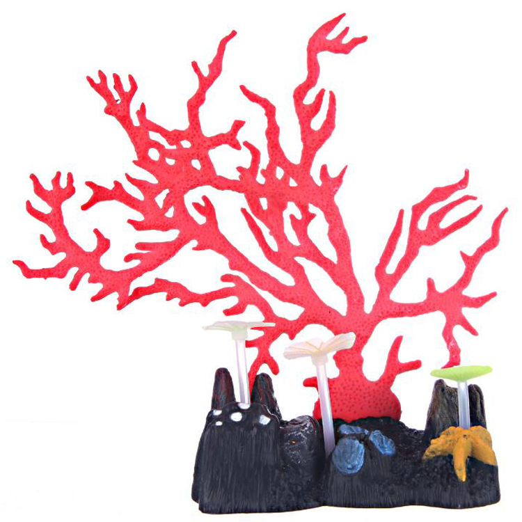 新款软体仿真珊瑚树 夜光荧光假珊瑚水母鱼缸装饰 宝杰水族用品详情图5