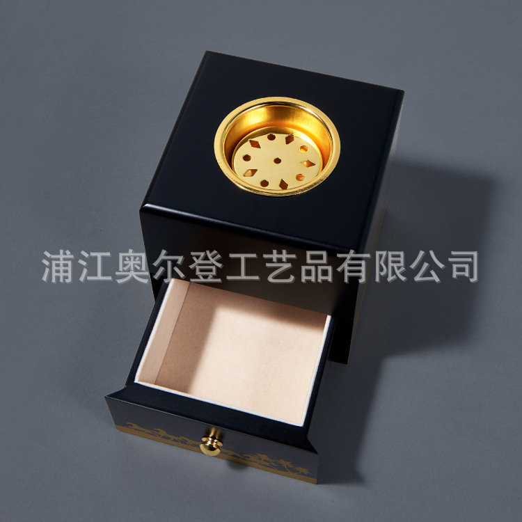 Wood Incense Burner Manufacturers Export The Middle East Aroma Container Gift Wholesale Manufacturers Direct Drawer Wood Metal Incense Burner Specification drawing