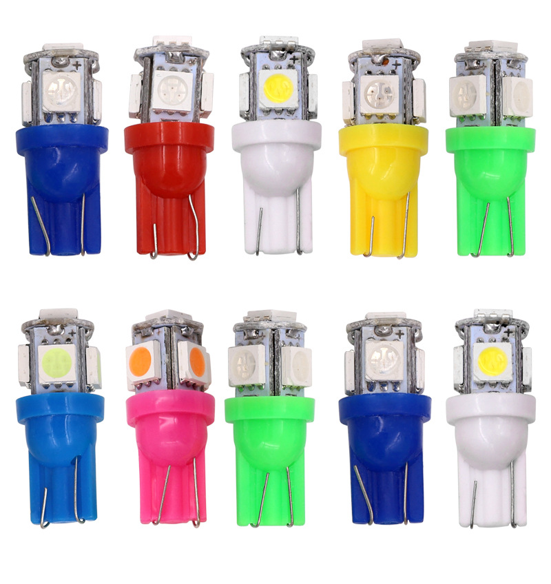 汽车灯泡T10 5050 5smd 5W5示宽灯 牌照灯摩托车转向LED 12V车灯