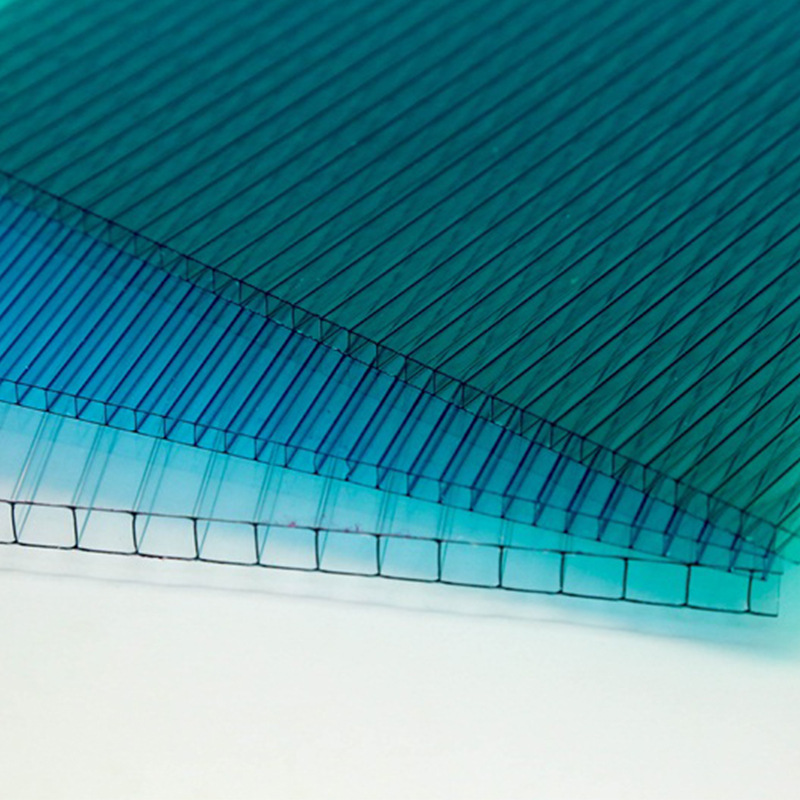 10mm湖蓝色蜂窝阳光板 轻质易安装顶棚采光板 pc遮雨棚中空板供应详情图4