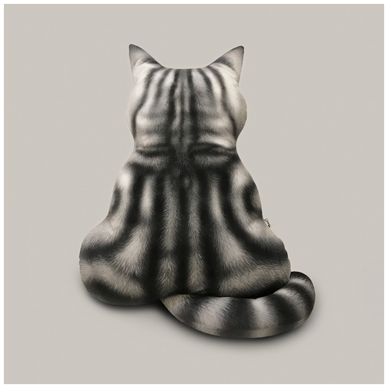 猫范原创3d立体猫背影公仔女生礼物毛绒玩具新款猫咪仿真玩偶