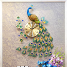 lianzhuang欧式孔雀挂钟客厅钟表创意现代装饰时钟静音壁挂表石英