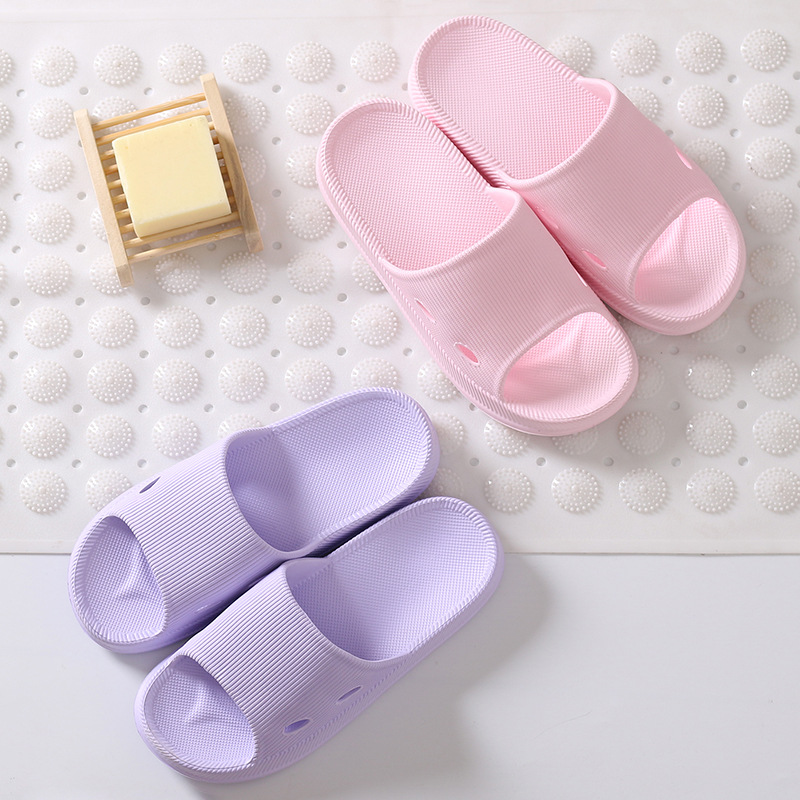 Summer Slippers Ladies Fashion Indoor Thick Soft Bottom Bath Non-Slip Home Male Slippers Couples Wear Outside details Picture