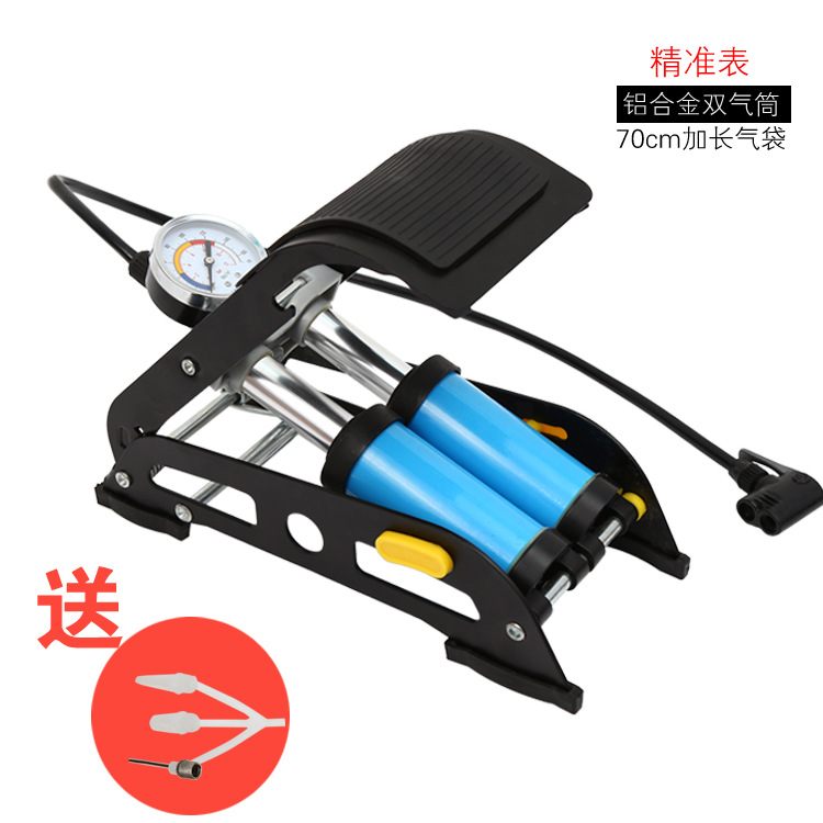 Foot pump Mini portable electric car pump high pressure double tube foot pump details Picture