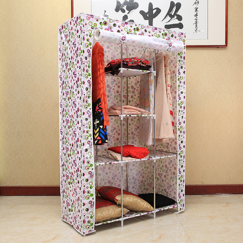 Korean version of the new overall simple wardrobe household non-woven wardrobe folding zipper steel frame storage wardrobe wholesale Application Scenario