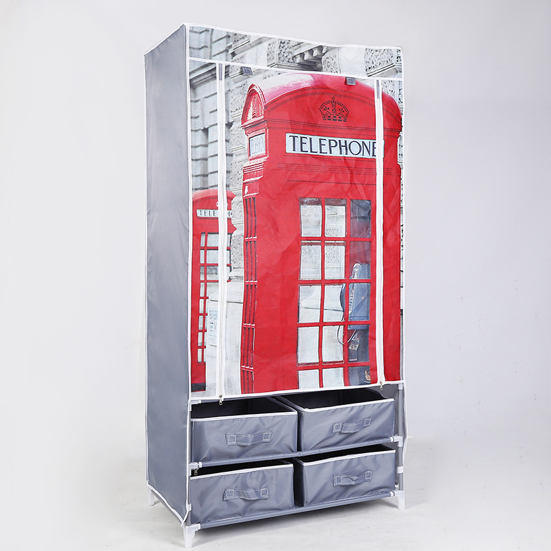 2021 new positioning non-woven folding wardrobe with storage function of the closet manufacturers direct wardrobe factory Specification drawing