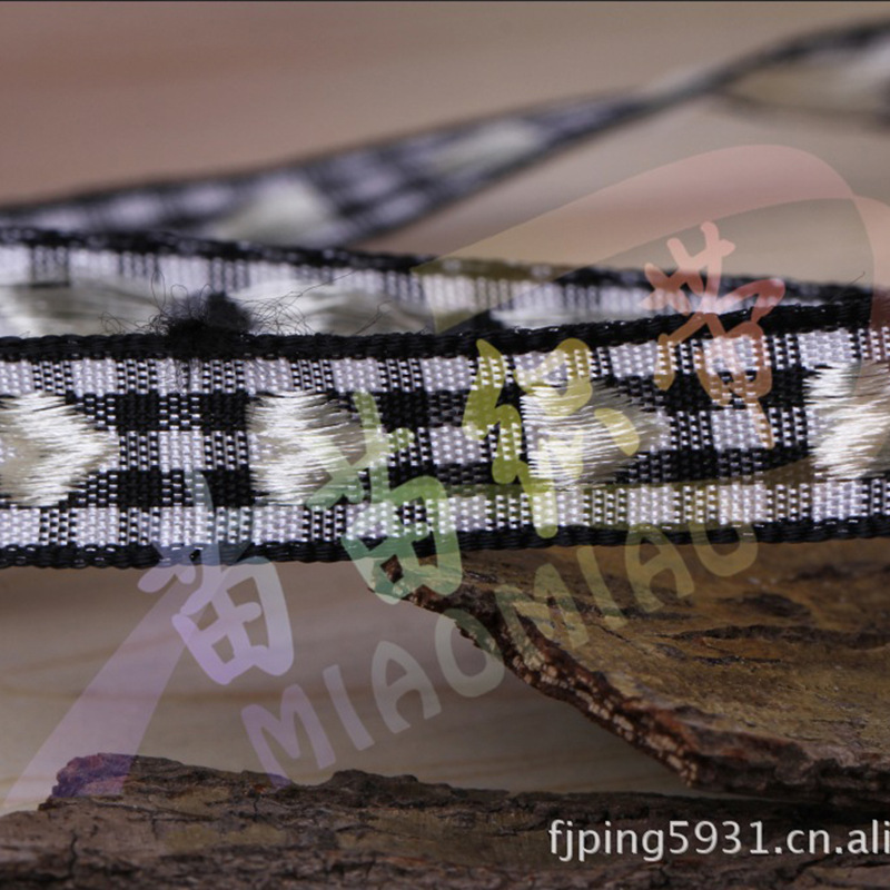 Hand-Made Diy Bow Plaid Ribbon 2 Points Plaid Ribbon Spot Wholesale Black And White Plaid Clothing Accessories Ribbon Application Scenario