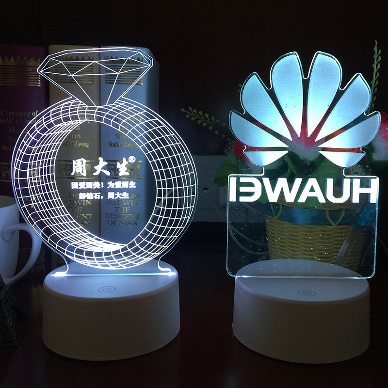 Creative gift 3d night light, dreamy led bedroom bedside table lamp, acrylic popular gift custom logo details Picture