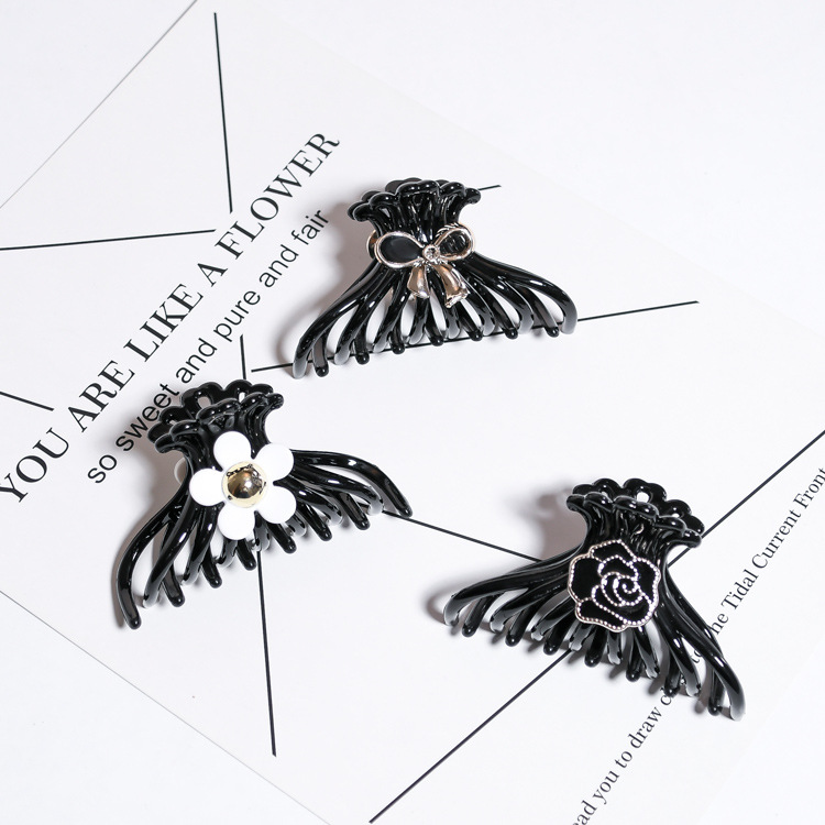 Korean Grab Clip Hair Clip Four-Leaf Clover Grab Clip Rose Bow Rose Camellia Grab Clip Hair Clip Bun Hair Clip Specification drawing