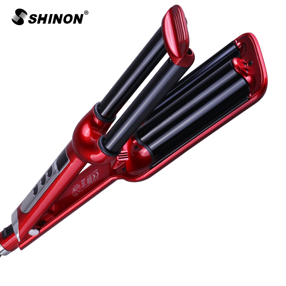 Wave-curling beauty Bar home hair salon automatic curling iron with LCD display dry and wet dual-purpose curling iron in stock wholesale details Picture