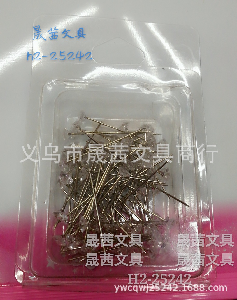【厂家批发】/透明装饰针/珠针镀镍钢材细节图