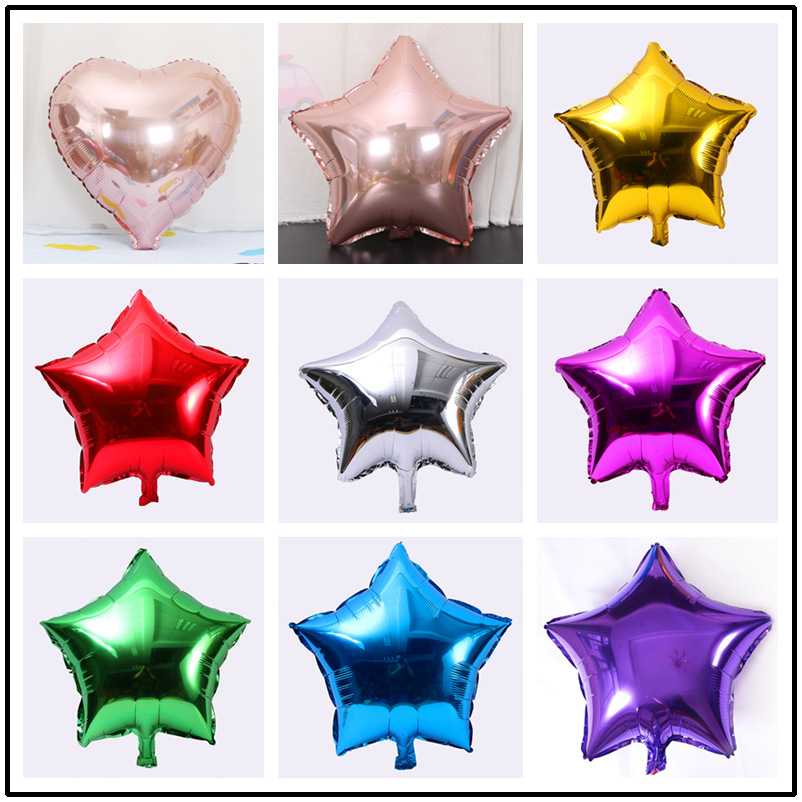 18寸铝箔五角星心形玫瑰金铝膜气球婚庆婚房装饰气球生日派对气球