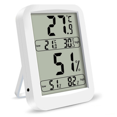 New home touch screen electronic office temperature and humidity meter with luminous clock and digital thermometer Application Scenario