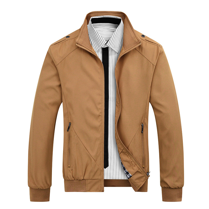 Wholesale men's autumn 2022 new Korean-style jackets, trendy and form-fitting clothes, solid colors, cool and casual men's wear Specification image