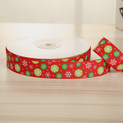 螺纹带丝带印刷圣诞系列 圣诞节活动装饰用品罗纹带彩带批发定制详情图4
