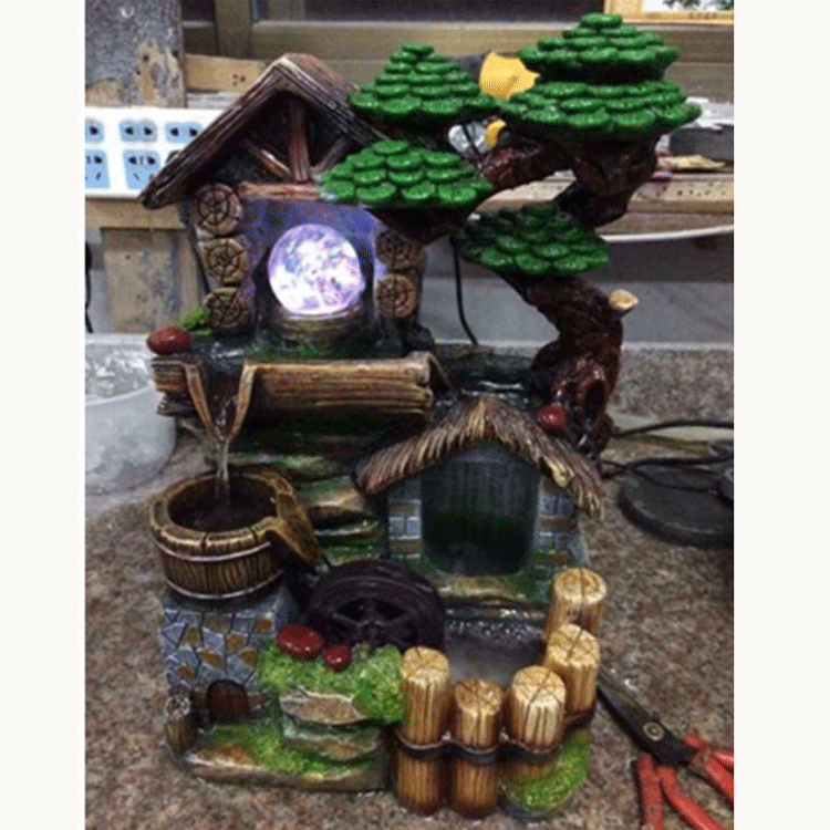 Wholesale of traditional and beautiful plant water flow handicrafts, gifts, indoor water flow fountains, micro-landscape water flow ornaments Item Picture