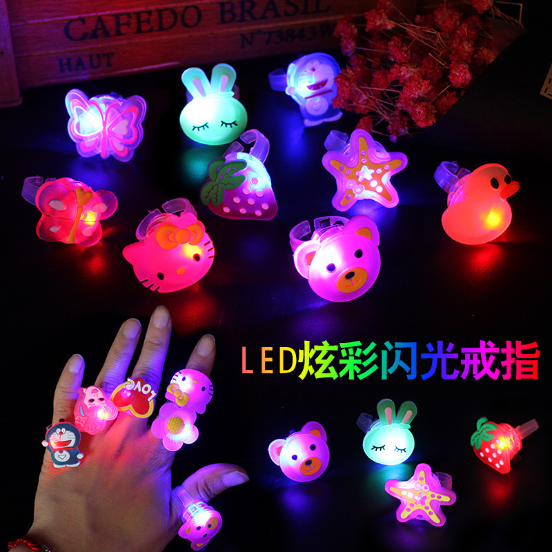 Shining ring flash silicone ring shine soft rubber ring finger lamp Lights flashing finger Christmas toys