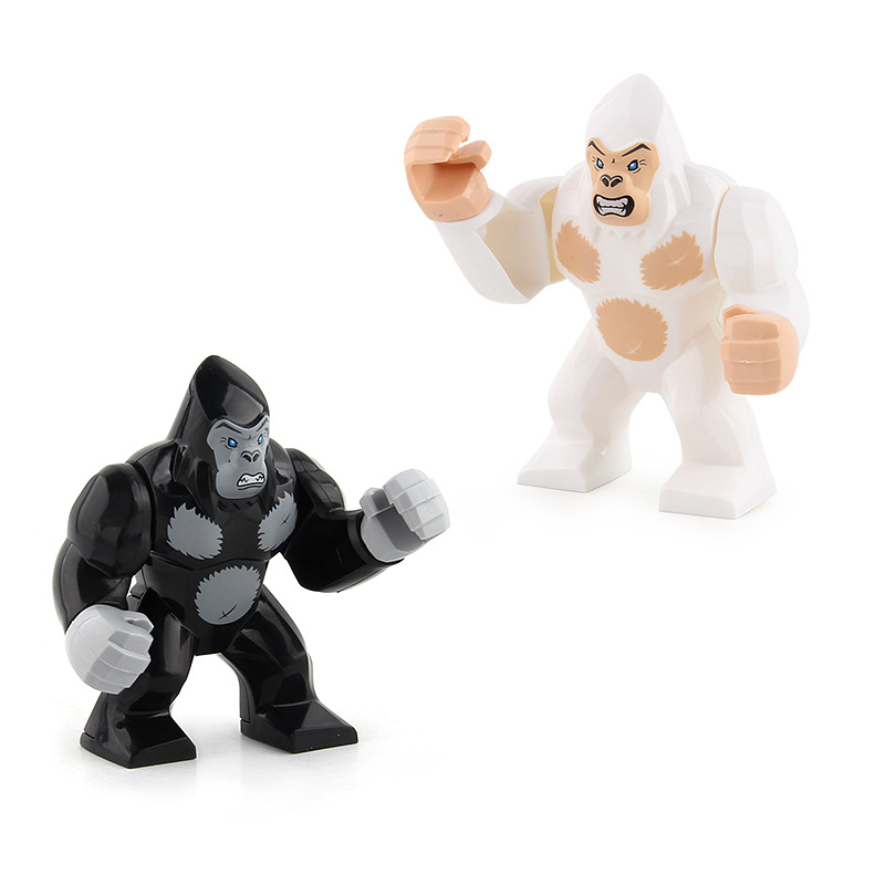 Factory wholesale of children's educational and educational animal building blocks, shark, gorilla animal figurines, models and cognition Specification image