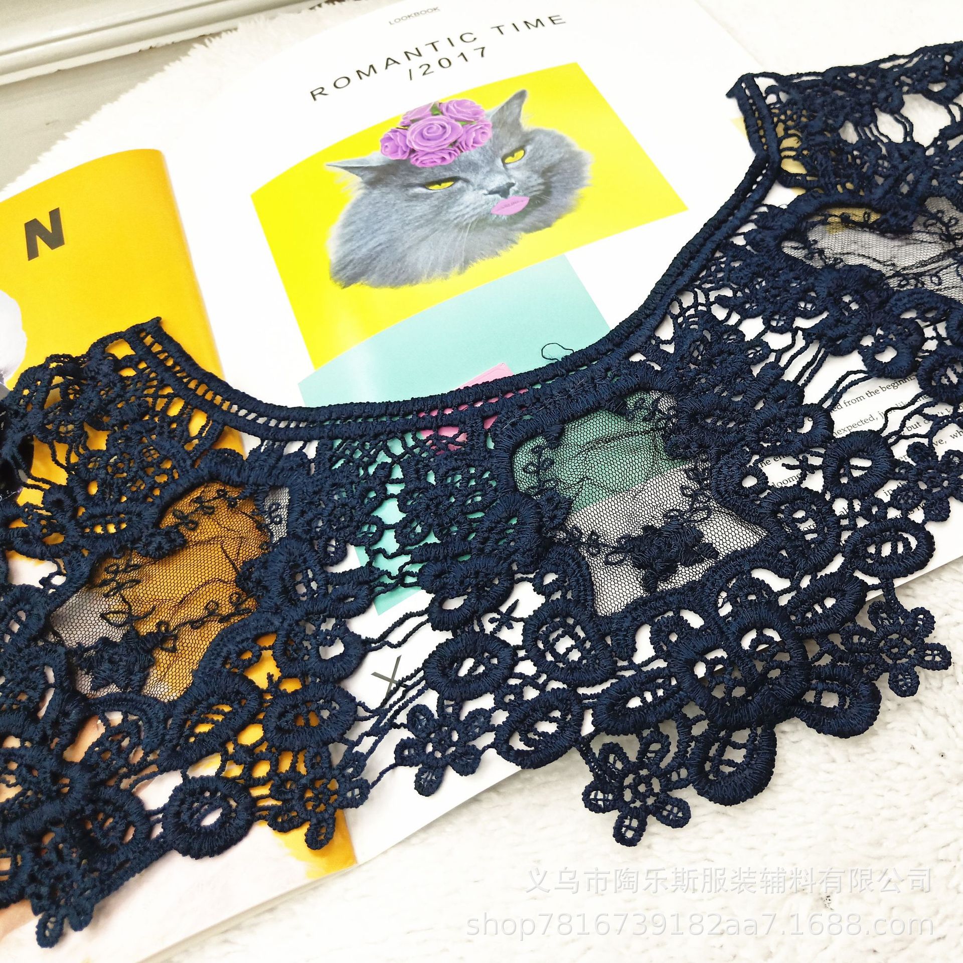 Factory direct sales of lace, milk silk, collar flower, water-soluble lace mesh, clothing accessories, embroidery Specification image