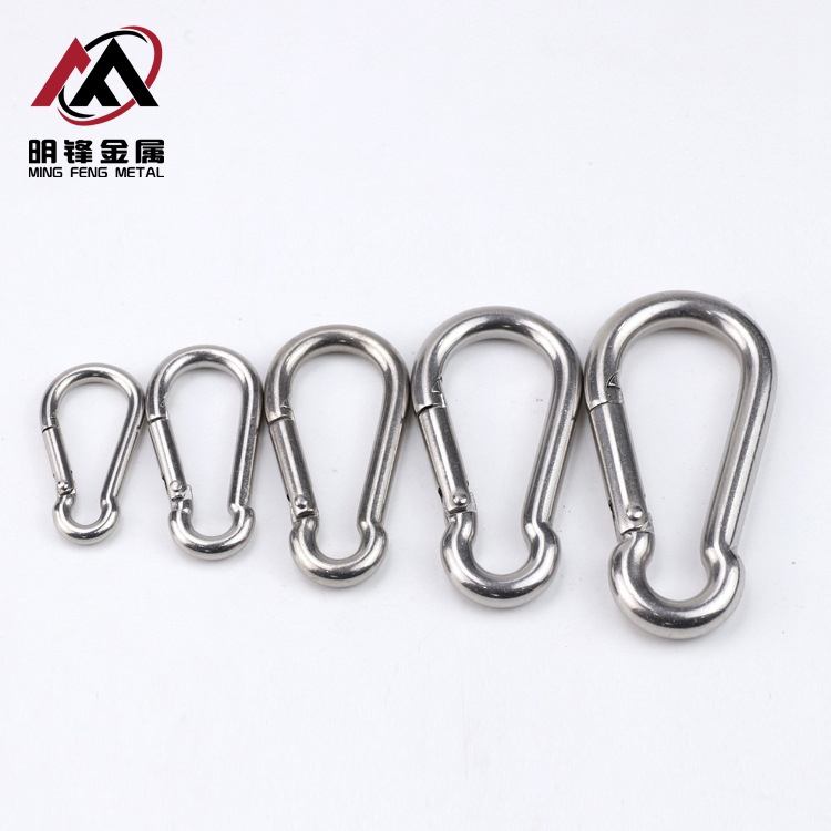 The manufacturer specializes in supplying stainless steel standard spring buckles, 304 stainless steel standard spring mountain climbing buckles details Picture