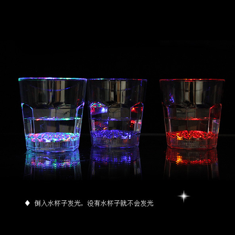 Illuminated glass led flash octagon cup colorful color-changing light beer glass bar banquet atmosphere layout props illuminated octagon cup manufacturers spot details Picture