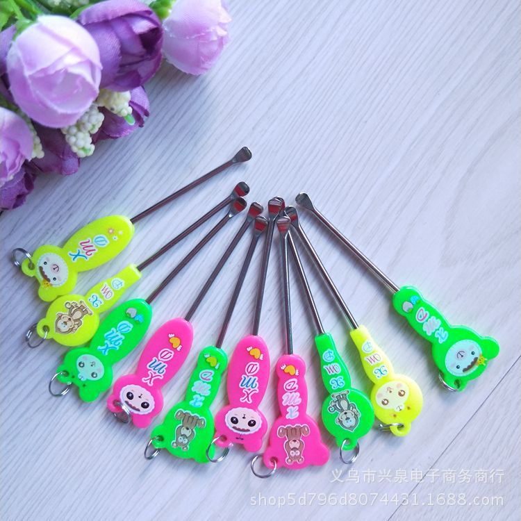 【 Zone 1-4 】 Cartoon ear spoons 50 per box, 4,800 cases, one-yuan store cartoon ear spoons, box-packed ear spoons, cartoon wide handle ear picks, metal ear spoons, one-yuan and two-yuan department store supplies Specification image