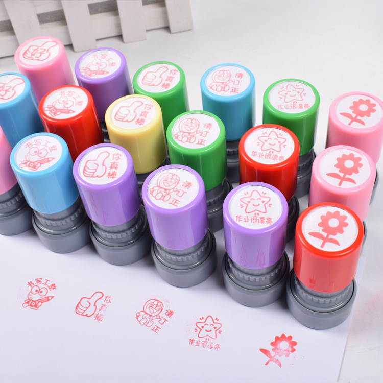 Fun teacher evaluation Round seal teaching supplies, children's plastic seal manufacturer wholesale Specification image