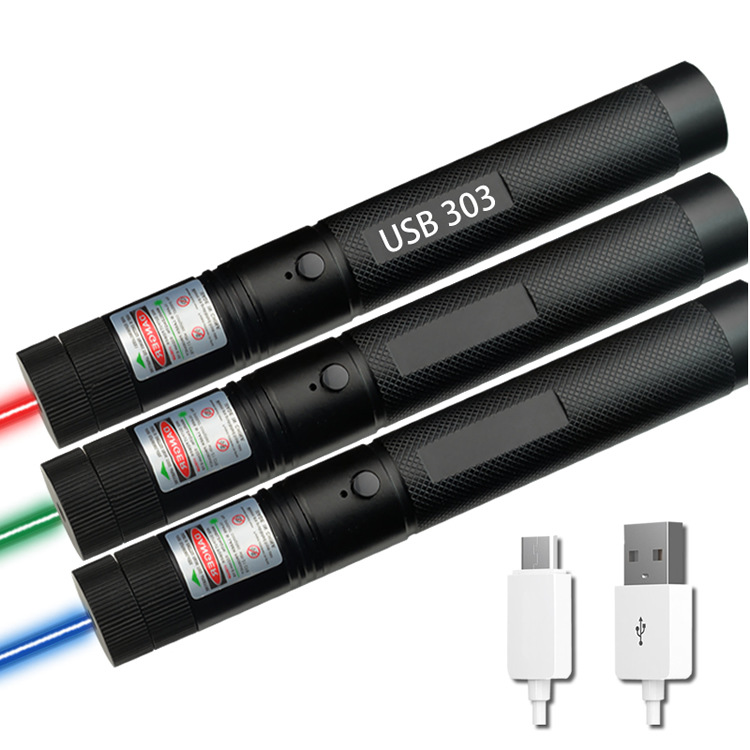 USB303充电款激光指示手电满天星红外线镭射灯售楼笔教鞭极光射笔详情图5