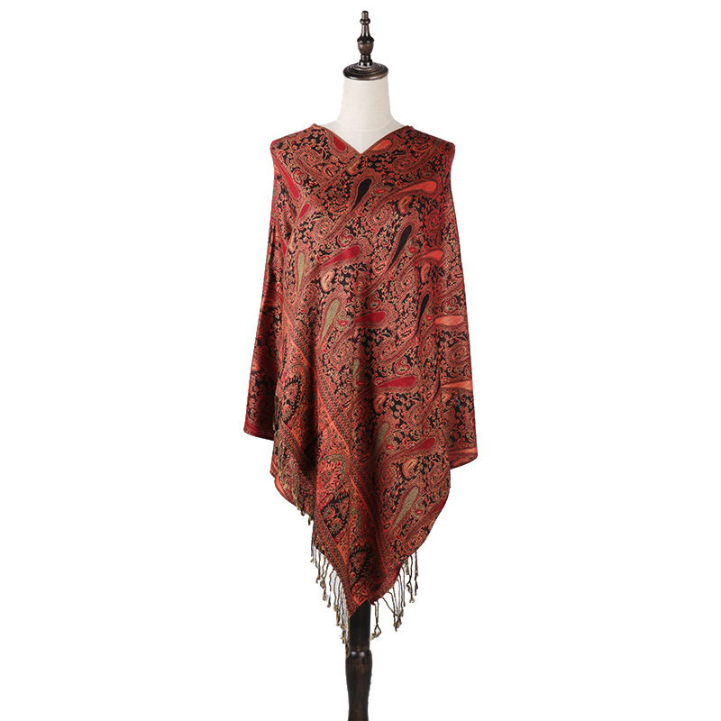 New Bohemian small cashew jacquard scarves for autumn and winter warmth from Liu 'an, custom-made air conditioner shawls, wholesale in stock, factory direct sales Application Scenario