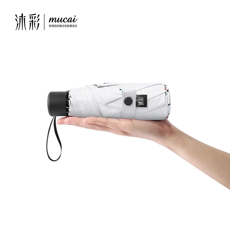 Mu Color Hand-Painted Fox Folding Umbrella Sun Umbrella Uv Protection Umbrella Clear Umbrella Women's Dual Use Vinyl Triple Folding Umbrella Item Picture
