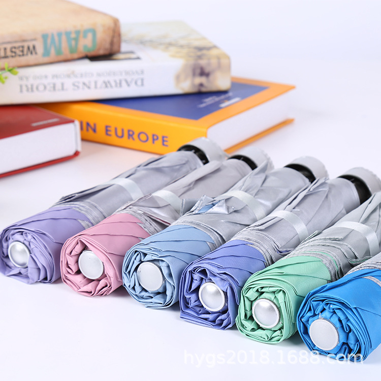 Wholesale umbrellas in stock, creative three-fold inverted stem silver plastic umbrellas, all-weather gift umbrellas, advertising umbrellas, can be used as logos pic 17