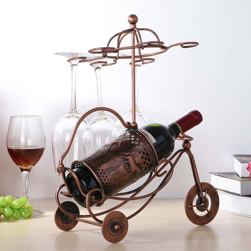 红酒架/红酒架子/葡萄酒架/酒吧用品/酒店用品/杯架/桌面摆件/战车红酒架/铁艺红酒架产品图