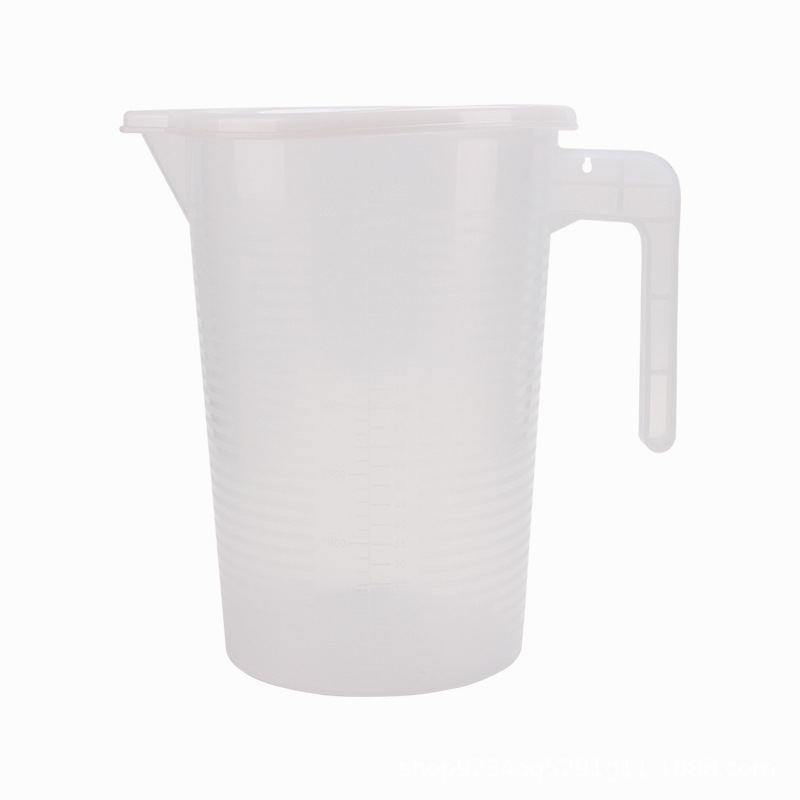塑料带盖量杯刻度透明烘焙奶茶用品厨房计量杯多容量咖啡刻度量杯详情图5