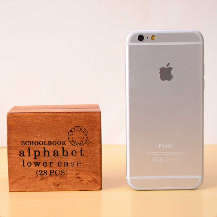Korean stationery wholesale, capitalization letter vintage stamps, diaries, children's educational stamps, wooden box set details Picture
