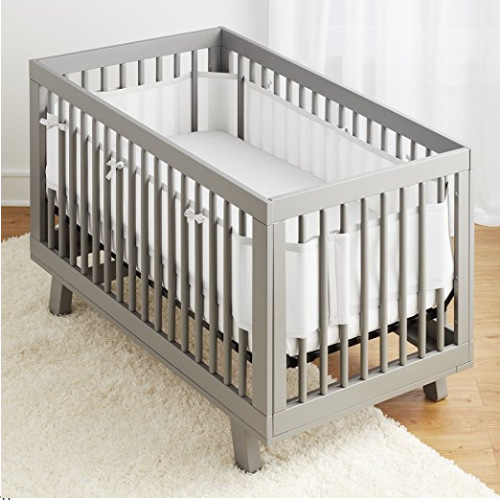 透气婴儿透气网状婴儿床衬垫 适合4面板婴儿床 床围详情图2