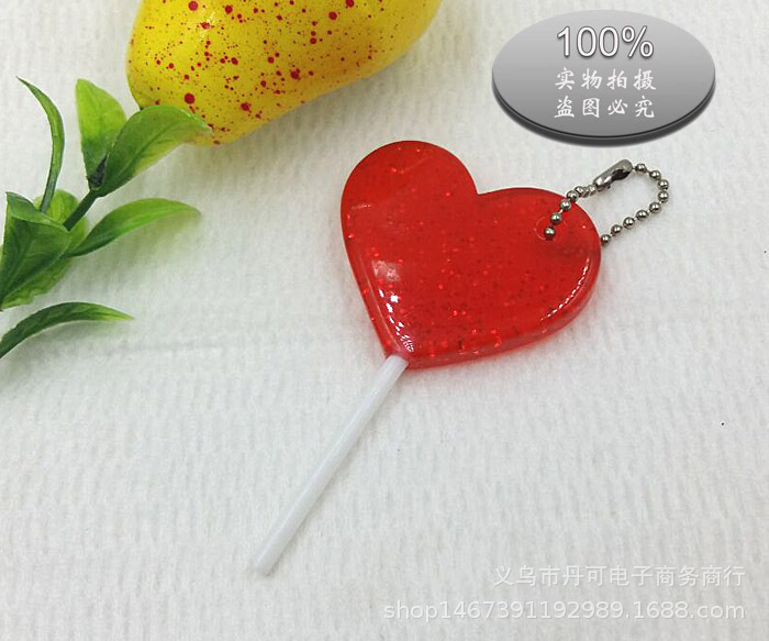 Shaped Heart Crooked Mouth Heart Heart Candy Lollipop Pendant Resin Heart Resin Lollipop Item Picture