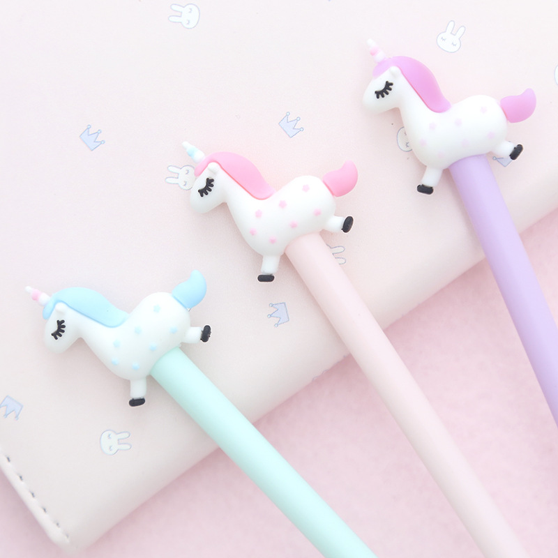 ZF1899 Korean version stationery: Cute Unicorn gel pen, Black creative signature pen, children and students' ballpoint pen stationery Application Scenario